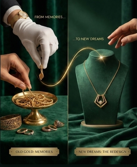 Old gold memories transformed into new gold jewellery designs